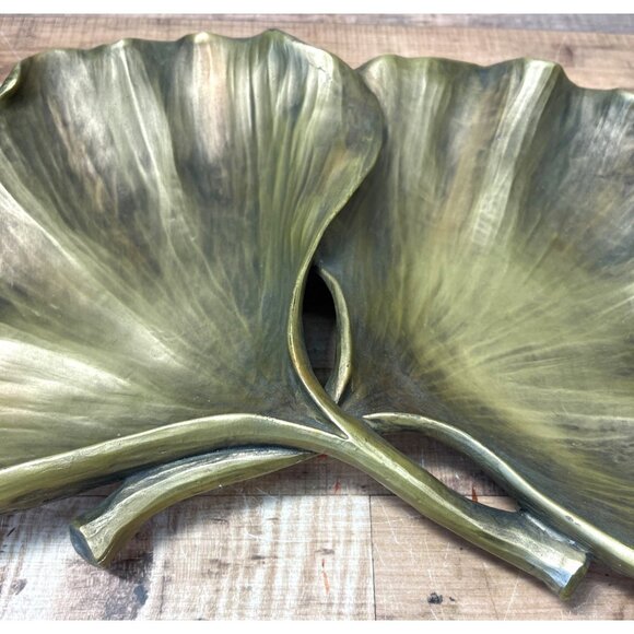 Pier 1 Decorative Tray/Bowl Ginkgo Biloba Leaves Living Room Entry Table 16 x 10 - Picture 2 of 6